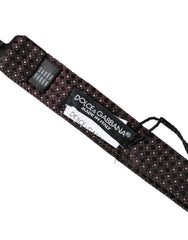 Dolce & Gabbana Brown Fantasy Seide Herren-Fliege mit verstellbarem Halsausschnitt, Papillon