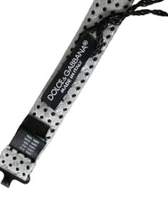 Nœud papillon Dolce & Gabbana gris en soie à pois, ajustable, pour homme