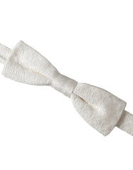 Nœud papillon Dolce & Gabbana en soie blanche à motifs, ajustable, pour homme