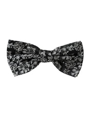 Nœud papillon Dolce & Gabbana en soie noire à motif floral, ajustable, pour homme