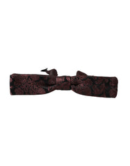 Nœud papillon Dolce & Gabbana bordeaux en soie à motif floral, ajustable, pour homme