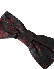 Nœud papillon Dolce & Gabbana rouge et noir à motif floral, ajustable, pour homme