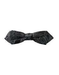 Nœud papillon Dolce & Gabbana en soie jacquard noire, ajustable, pour homme
