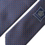 Cravate ajustable Dolce & Gabbana en soie bleu marine à motifs pour homme