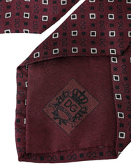 Cravate ajustable en soie bordeaux Dolce & Gabbana avec logo de la marque