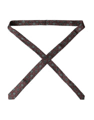 Dolce & Gabbana Herrenkrawatte, bordeauxrot mit Blumenmuster, 100 % Seide, verstellbar