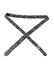 Cravate ajustable en soie noire à imprimé trompette Dolce & Gabbana