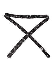 Cravate ajustable en soie à imprimé guitare noire Dolce & Gabbana