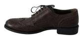 Chaussures habillées Dolce & Gabbana Brogue Derby en cuir marron