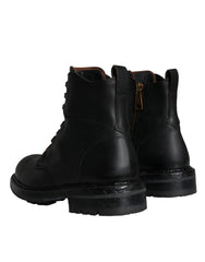 Bottes Dolce & Gabbana noires à lacets mi-mollet pour hommes