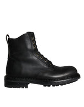 Bottes Dolce & Gabbana noires à lacets mi-mollet pour hommes