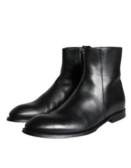Bottines Dolce & Gabbana en cuir de veau noir pour homme
