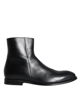 Bottines Dolce & Gabbana en cuir de veau noir pour homme