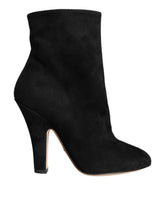 Bottes mi-mollet en daim noir Dolce & Gabbana