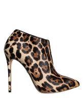 Dolce & Gabbana Stiefeletten mit Absatz aus braunem Leopardenfell