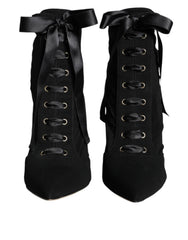 Dolce & Gabbana Schwarze Jersey-Stretch-Ankle-Booties