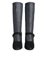 Bottines Mary Janes Dolce & Gabbana en cristal noir