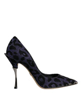 Dolce & Gabbana Violette Leoparden-Lurex-Pumps mit hohen Absätzen