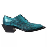 Chaussures habillées Dolce & Gabbana Derby à talons carrés en cuir bleu