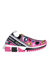 Dolce & Gabbana Pink Sorrento Crystals Low Top Sneakers Schuhe