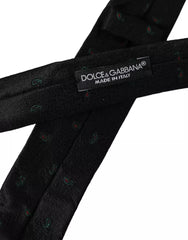 Cravate ajustable pour homme Dolce & Gabbana Black Fantasy 100 % soie
