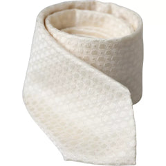 Cravate ajustable en soie blanc cassé Dolce & Gabbana pour homme