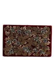 Dolce & Gabbana Clutch aus rotem Samt mit goldenem Rahmen, Abendtasche