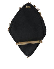 Broche Dolce & Gabbana en laiton doré ornée d'un cœur sacré et de cristaux