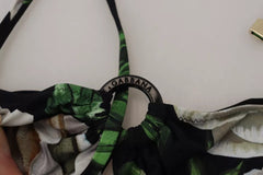 Haut de bikini dos nu à fleurs noires Dolce & Gabbana