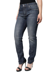 Dolce & Gabbana Dunkelblaue Skinny-Jeans aus Baumwoll-Stretch