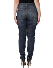 Dolce & Gabbana Dunkelblaue Skinny-Jeans aus Baumwoll-Stretch