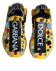 Baskets basses Dolce & Gabbana Sorrento jaunes à cristaux