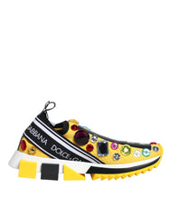 Baskets basses Dolce & Gabbana Sorrento jaunes à cristaux