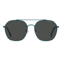 Lunettes de soleil Polaroid bleues en acier inoxydable