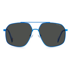 Lunettes de soleil Polaroid bleues en acier inoxydable