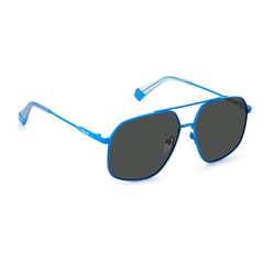 Lunettes de soleil Polaroid bleues en acier inoxydable