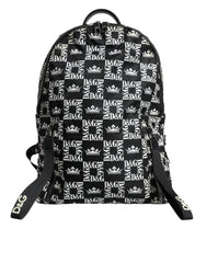 Sac à dos Dolce & Gabbana en nylon noir et blanc avec logo DG couronne