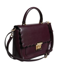 Sac bandoulière MINDY en cuir violet Michael Kors avec plaque logo