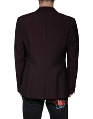 Veste habillée Dolce & Gabbana en laine bordeaux à simple boutonnage