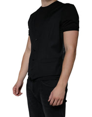 Dolce & Gabbana Schwarze Wollweste, formelles Abendkleid