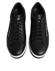 Dolce & Gabbana Schwarze Leder-Sneaker für Herren (niedriger Schaft)