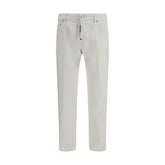 Dsquared² White Cotton Slim Fit Jeans