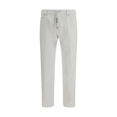 Dsquared² White Cotton Slim Fit Jeans