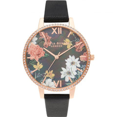 Montre Olivia Burton en cuir artificiel noir