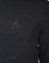 Dolce & Gabbana Pullover aus dunkelgrauer Wolle mit Rundhalsausschnitt