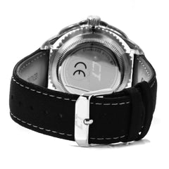 Montre Chronotech en cuir noir