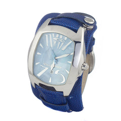 Montre Chronotech en cuir bleu