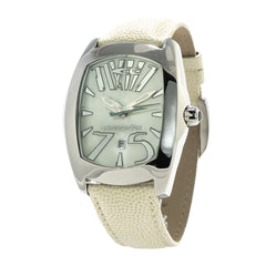 Montre Chronotech en cuir blanc