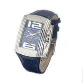 Montre Chronotech en cuir bleu