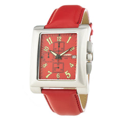 Montre Chronotech en cuir rouge